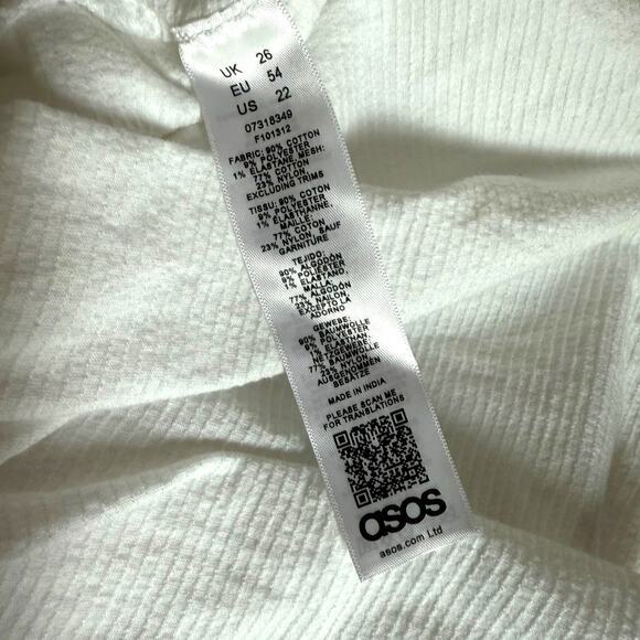 NWT ASOS Curve Mini Wrap Sundress with Embroidered Trim White Size 22 Sun Dress - Picture 8 of 10